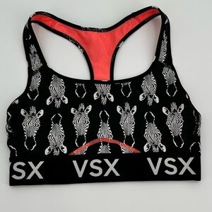 Vsx Sports Bra Zebra Print Black/White/Orange No Padding Size Small